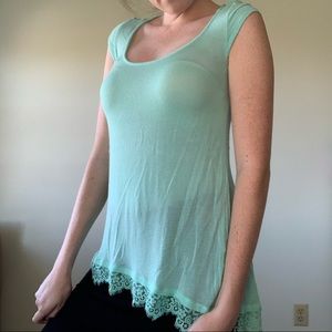 Candies mint green lace, high low top